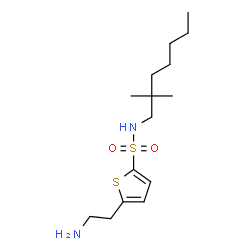 ChemSpider 2D Image | 5-(2-Aminoethyl)-N-(2,2-dimethylheptyl)-2-thiophenesulfonamide | C15H28N2O2S2