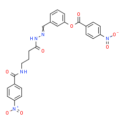 ChemSpider 2D Image | 3-[({4-[(4-Nitrobenzoyl)amino]butanoyl}hydrazono)methyl]phenyl 4-nitrobenzoate | C25H21N5O8