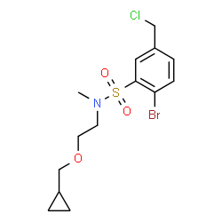 ChemSpider 2D Image | 2-Bromo-5-(chloromethyl)-N-[2-(cyclopropylmethoxy)ethyl]-N-methylbenzenesulfonamide | C14H19BrClNO3S