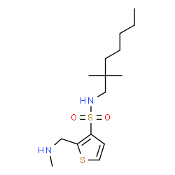 ChemSpider 2D Image | N-(2,2-Dimethylheptyl)-2-[(methylamino)methyl]-3-thiophenesulfonamide | C15H28N2O2S2