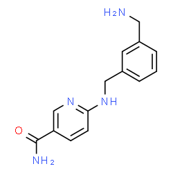 ChemSpider 2D Image | 6-{[3-(Aminomethyl)benzyl]amino}nicotinamide | C14H16N4O