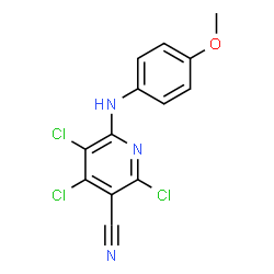 ChemSpider 2D Image | 2,4,5-Trichloro-6-[(4-methoxyphenyl)amino]nicotinonitrile | C13H8Cl3N3O