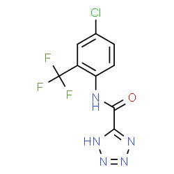ChemSpider 2D Image | N-[4-Chloro-2-(trifluoromethyl)phenyl]-1H-tetrazole-5-carboxamide | C9H5ClF3N5O