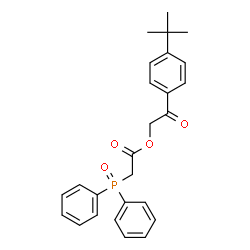 ChemSpider 2D Image | 2-[4-(2-Methyl-2-propanyl)phenyl]-2-oxoethyl (diphenylphosphoryl)acetate | C26H27O4P