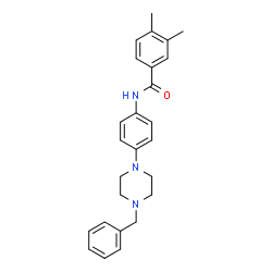 ChemSpider 2D Image | N-[4-(4-Benzyl-1-piperazinyl)phenyl]-3,4-dimethylbenzamide | C26H29N3O