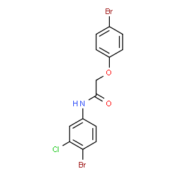 ChemSpider 2D Image | N-(4-Bromo-3-chlorophenyl)-2-(4-bromophenoxy)acetamide | C14H10Br2ClNO2