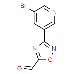 ChemSpider 2D Image | 3-(5-Bromo-3-pyridinyl)-1,2,4-oxadiazole-5-carbaldehyde | C8H4BrN3O2