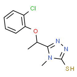 ChemSpider 2D Image | 5-[1-(2-Chlorophenoxy)ethyl]-4-methyl-2,4-dihydro-3H-1,2,4-triazole-3-thione | C11H12ClN3OS