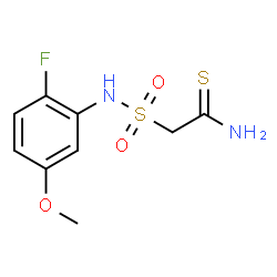 ChemSpider 2D Image | 2-[(2-Fluoro-5-methoxyphenyl)sulfamoyl]ethanethioamide | C9H11FN2O3S2