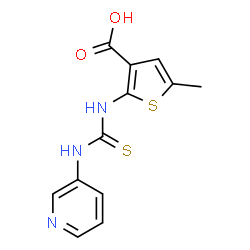 ChemSpider 2D Image | 5-Methyl-2-[(3-pyridinylcarbamothioyl)amino]-3-thiophenecarboxylic acid | C12H11N3O2S2