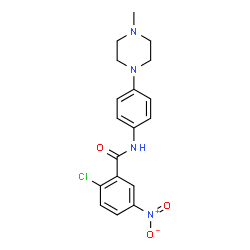 ChemSpider 2D Image | 2-Chloro-N-[4-(4-methyl-1-piperazinyl)phenyl]-5-nitrobenzamide | C18H19ClN4O3