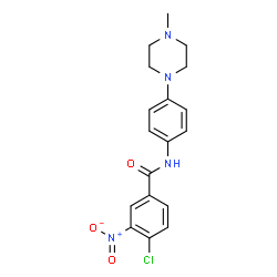 ChemSpider 2D Image | 4-Chloro-N-[4-(4-methyl-1-piperazinyl)phenyl]-3-nitrobenzamide | C18H19ClN4O3