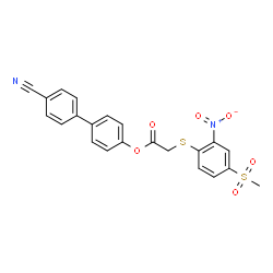 ChemSpider 2D Image | 4'-Cyano-4-biphenylyl {[4-(methylsulfonyl)-2-nitrophenyl]sulfanyl}acetate | C22H16N2O6S2