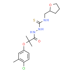 ChemSpider 2D Image | 2-[2-(4-Chloro-3-methylphenoxy)-2-methylpropanoyl]-N-(tetrahydro-2-furanylmethyl)hydrazinecarbothioamide | C17H24ClN3O3S