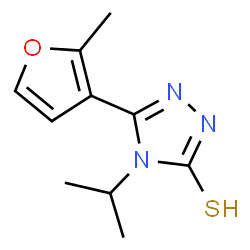 ChemSpider 2D Image | 4-isopropyl-5-(2-methylfuran-3-yl)-2H-1,2,4-triazole-3-thione | C10H13N3OS