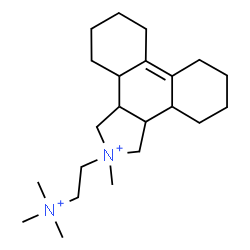 ChemSpider 2D Image | 2-Methyl-2-[2-(trimethylammonio)ethyl]-2,3,3a,3b,4,5,6,7,8,9,10,11,11a,11b-tetradecahydro-1H-dibenzo[e,g]isoindolium | C22H40N2