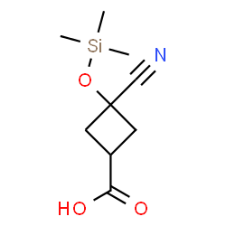 ChemSpider 2D Image | 3-Cyano-3-[(trimethylsilyl)oxy]cyclobutanecarboxylic acid | C9H15NO3Si
