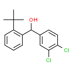 ChemSpider 2D Image | (3,4-Dichlorophenyl)[2-(2-methyl-2-propanyl)phenyl]methanol | C17H18Cl2O