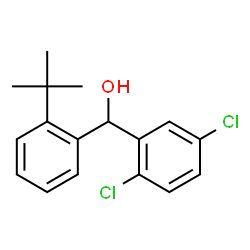ChemSpider 2D Image | (2,5-Dichlorophenyl)[2-(2-methyl-2-propanyl)phenyl]methanol | C17H18Cl2O