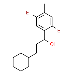 ChemSpider 2D Image | 3-Cyclohexyl-1-(2,5-dibromo-4-methylphenyl)-1-propanol | C16H22Br2O