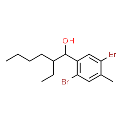ChemSpider 2D Image | 1-(2,5-Dibromo-4-methylphenyl)-2-ethyl-1-hexanol | C15H22Br2O