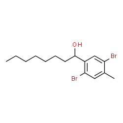 ChemSpider 2D Image | 1-(2,5-Dibromo-4-methylphenyl)-1-octanol | C15H22Br2O