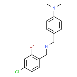 ChemSpider 2D Image | 4-{[(2-Bromo-4-chlorobenzyl)amino]methyl}-N,N-dimethylaniline | C16H18BrClN2