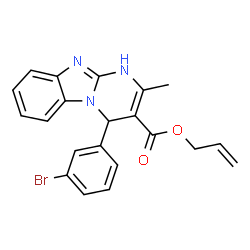ChemSpider 2D Image | Allyl 4-(3-bromophenyl)-2-methyl-1,4-dihydropyrimido[1,2-a]benzimidazole-3-carboxylate | C21H18BrN3O2