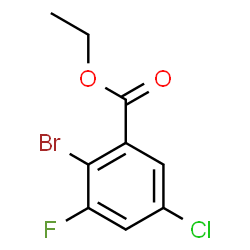 ChemSpider 2D Image | Ethyl 2-bromo-5-chloro-3-fluorobenzoate | C9H7BrClFO2