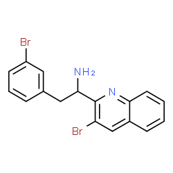 ChemSpider 2D Image | 2-(3-Bromophenyl)-1-(3-bromo-2-quinolinyl)ethanamine | C17H14Br2N2