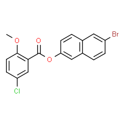 ChemSpider 2D Image | 6-Bromo-2-naphthyl 5-chloro-2-methoxybenzoate | C18H12BrClO3
