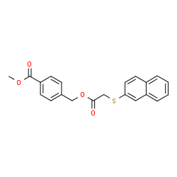 ChemSpider 2D Image | Methyl 4-{[2-(2-naphthylsulfanyl)acetoxy]methyl}benzoate | C21H18O4S