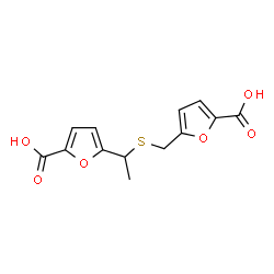 ChemSpider 2D Image | 5-({[1-(5-Carboxy-2-furyl)ethyl]sulfanyl}methyl)-2-furoic acid | C13H12O6S