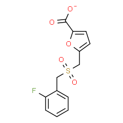 ChemSpider 2D Image | 5-{[(2-Fluorobenzyl)sulfonyl]methyl}-2-furoate | C13H10FO5S