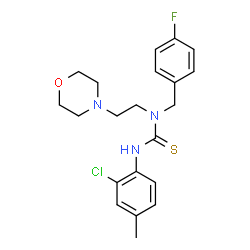 ChemSpider 2D Image | 3-(2-Chloro-4-methylphenyl)-1-(4-fluorobenzyl)-1-[2-(4-morpholinyl)ethyl]thiourea | C21H25ClFN3OS