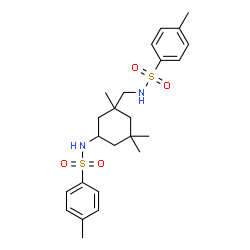 ChemSpider 2D Image | 4-Methyl-N-[(1,3,3-trimethyl-5-{[(4-methylphenyl)sulfonyl]amino}cyclohexyl)methyl]benzenesulfonamide | C24H34N2O4S2