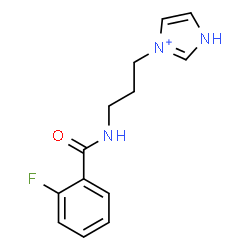 ChemSpider 2D Image | 3-{3-[(2-Fluorobenzoyl)amino]propyl}-1H-imidazol-3-ium | C13H15FN3O