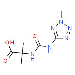 ChemSpider 2D Image | 2-Methyl-N-[(2-methyl-2H-tetrazol-5-yl)carbamoyl]alanine | C7H12N6O3