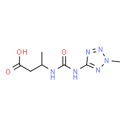 ChemSpider 2D Image | 3-{[(2-Methyl-2H-tetrazol-5-yl)carbamoyl]amino}butanoic acid | C7H12N6O3