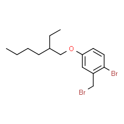 ChemSpider 2D Image | 1-Bromo-2-(bromomethyl)-4-[(2-ethylhexyl)oxy]benzene | C15H22Br2O
