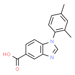 ChemSpider 2D Image | 1-(2,4-Dimethylphenyl)-1H-benzimidazole-5-carboxylic acid | C16H14N2O2