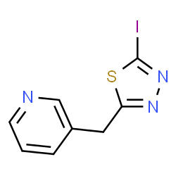 ChemSpider 2D Image | 3-[(5-Iodo-1,3,4-thiadiazol-2-yl)methyl]pyridine | C8H6IN3S
