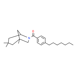 ChemSpider 2D Image | (4-Heptylphenyl)(1,3,3-trimethyl-6-azabicyclo[3.2.1]oct-6-yl)methanone | C24H37NO