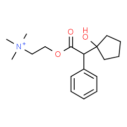 ChemSpider 2D Image | 2-[2-(1-Hydroxycyclopentyl)(phenyl)acetoxy]-N,N,N-trimethylethanaminium | C18H28NO3