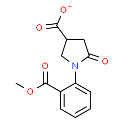 ChemSpider 2D Image | 1-[2-(Methoxycarbonyl)phenyl]-5-oxo-3-pyrrolidinecarboxylate | C13H12NO5