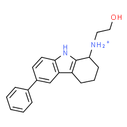 ChemSpider 2D Image | N-(2-Hydroxyethyl)-6-phenyl-2,3,4,9-tetrahydro-1H-carbazol-1-aminium | C20H23N2O