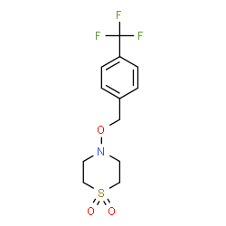 ChemSpider 2D Image | 4-{[4-(Trifluoromethyl)benzyl]oxy}thiomorpholine 1,1-dioxide | C12H14F3NO3S