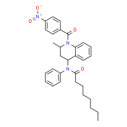ChemSpider 2D Image | N-[2-Methyl-1-(4-nitrobenzoyl)-1,2,3,4-tetrahydro-4-quinolinyl]-N-phenyloctanamide | C31H35N3O4