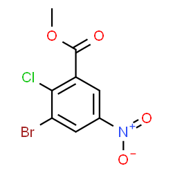 ChemSpider 2D Image | Methyl 3-bromo-2-chloro-5-nitrobenzoate | C8H5BrClNO4