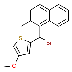 ChemSpider 2D Image | 2-[Bromo(2-methyl-1-naphthyl)methyl]-4-methoxythiophene | C17H15BrOS